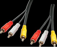 AV Kabelis - Lindy 3xRCA M/M 1 m Paauksuotas