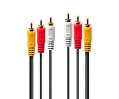 Garso Ir Vaizdo Kabelis - Lindy 3xRCA Kompozitinis Vaizdo Ir Stereo Garso 2 M Paauksuotas