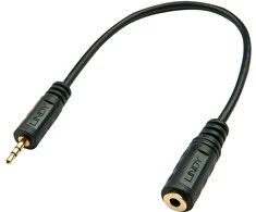 Garso Adapteris - LINDY Garso Adapteris 2.5 mm M/F 3.5mm, Juodas