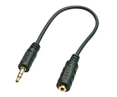 Garso Adapteris - LINDY 3.5 mm M/F 2.5mm Garso Adapteris, Juodas