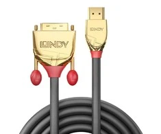 HDMI Laidas - LINDY Gold Line HDMI į DVI-D Laidas, M/M, 1920x1200@60Hz, 10 m, Pilkas