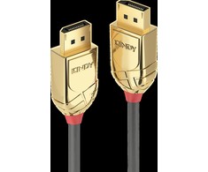 DisplayPort kabelis - LINDY Gold Line DisplayPort 1.4 kabelis, M/M, 1 m, Pilkas