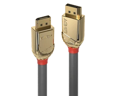 DisplayPort Kabelis - LINDY Gold Line DisplayPort 1.4 Kabelis, 3 m, Pilkas