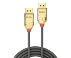 DisplayPort Kabelis - LINDY Gold Line DisplayPort 1.2 Kabelis, 7.5 m, Pilkas