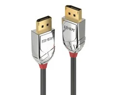 DisplayPort Kabelis - LINDY Cromo Line DisplayPort 1.4 Kabelis, 1 m, Pilkas