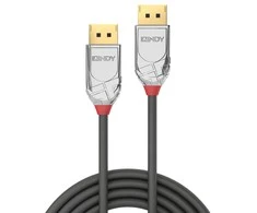 DisplayPort Kabelis - LINDY Cromo Line DisplayPort 1.4 Kabelis, 1 m, Pilkas