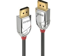 DisplayPort Kabelis - LINDY Cromo Line DisplayPort 1.4 Kabelis, M/M, 7680x4320@60Hz, 2 m, Pilkas