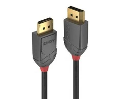 DisplayPort Kabelis - LINDY Anthra Line DisplayPort 1.4 Kabelis, M/M, 0.5 m, Juodas