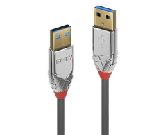 USB Laidas - LINDY Cromo Line USB 3.2 Tipo A į A Laidas, M/M, 5Gbps, 3 m, Pilkas