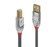 USB Kabelis - LINDY Cromo Line USB 2.0 Type A į B Laidas, M/M, 0.5 m, Pilkas