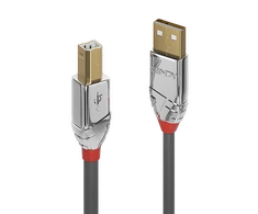 USB Kabelis - LINDY Cromo Line USB 2.0 Type A į B Laidas, 7.5 m, Pilkas