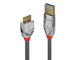 USB Laidas - LINDY Cromo Line USB 3.2 Type A į Micro-B Laidas, M/M, 5Gbps, 2 m, Pilkas