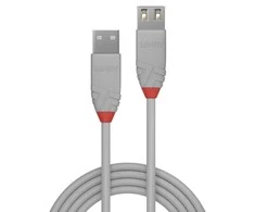USB Prailginimo Laidas - LINDY Anthra Line USB 2.0 Type A Prailginimo Laidas, M/F, 0.2 m, Pilkas