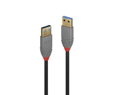 USB Kabelis - LINDY Anthra Line USB 3.2 Type A Laidas M/M, 5Gbps, 2 m, Juodas