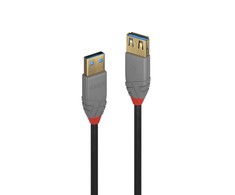 USB Prailginimo Laidas - LINDY Anthra Line USB 3.2 M/F Laidas, 5Gbps, 1 m, Juodas