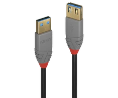 USB Prailginimo Laidas - LINDY Anthra Line USB 3.2 M/F Laidas, 5Gbps, 1 m, Juodas