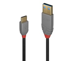 USB Kabelis - LINDY Anthra Line USB 2.0 Type A į C Laidas M/M, 2 m, Juodas