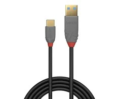 USB Kabelis - LINDY Anthra Line USB 2.0 Type A į C Laidas M/M, 2 m, Juodas