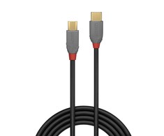 USB Kabelis - LINDY Anthra Line USB 2.0 Type C į Micro-B Laidas, M/M, 2.5W, 480Mbps, 1 m, Juodas