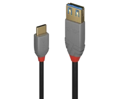 Adapteris - LINDY Anthra Line USB 3.2 Type C į A Adapterio Laidas, 10Gbps, 0.15 m, Juodas