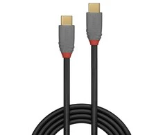 USB Kabelis - LINDY Anthra Line USB 3.2 Type C į C Laidas M/M, 20Gbps, 100W PD, 1.5 m, Juodas