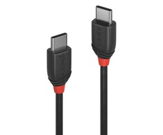 USB Kabelis - LINDY Juodas Line USB 3.2 Type C Laidas M/M, 20Gbps, 60W PD, 1 m, Juodas