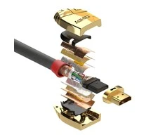 HDMI kabelis - LINDY Gold Line Didelės Spartos HDMI Kabelis M/M, 1 m, Pilkas