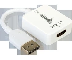 „Lindy“ HDMI į „DisplayPort 4K“ baltą