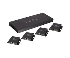 HDMI Skirstytuvas Ilgintuvas - LINDY Cat.6 4 Prievadų HDMI 4K30 ir IR Ilgintuvas 3840x2160@30Hz 70 m