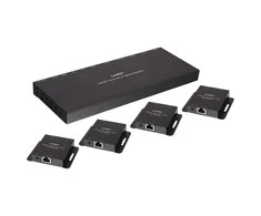 HDMI Skirstytuvas Ilgintuvas - LINDY Cat.6 4 Prievadų HDMI 4K30 ir IR Ilgintuvas 3840x2160@30Hz 70 m
