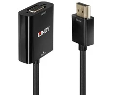 Lindy HDMI do VGA 100mm juoda