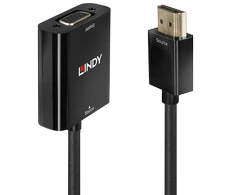 Lindy HDMI do VGA 100mm juoda