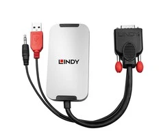Adapteris - LINDY VGA į DisplayPort Konverteris, 1920x1080@60Hz, Juodas