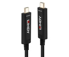 USB Kabelis - LINDY Šviesolaidinis Hibridinis USB Type C Laidas, Garso / Vaizdo, 3840x2160, 60Hz, 15 m, Juodas