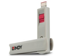 USB Priedas - LINDY USB C Prievado Blokatorių Rinkinys, 4 vnt. + raktas, ABS, Rožinė