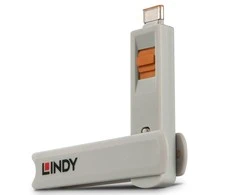 USB Priedas - LINDY USB C Prievado Blokatorių Rinkinys, 4 vnt + raktas, ABS, Oranžinis