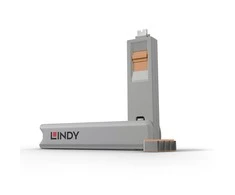 USB Priedas - LINDY USB C Prievado Blokatorių Rinkinys, 4 vnt + raktas, ABS, Oranžinis