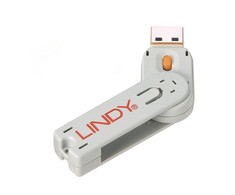Lindy USB Priedas - Portų Blokatorius Raktas Nr. 40453/40463 ABS 18x75.16x12mm Oranžinis