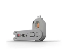 Lindy USB Priedas - Portų Blokatorius Raktas Nr. 40453/40463 ABS 18x75.16x12mm Oranžinis