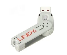 USB Aksesuaras - LINDY USB A Prievado Blokavimo Raktas Nr. 40454 40464 ABS Baltas
