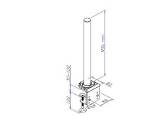 Laikiklis Darbo Stalo Spaustukas - LINDY Modulinis 450mm Stalo Spaustuko Stulpas, 9kg Talpa, Aliuminis, 450x80x88mm