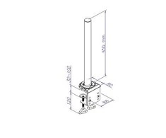 Laikiklis Darbo Stalo Spaustukas - LINDY Modulinis 450mm Stalo Spaustuko Stulpas, 9kg Talpa, Aliuminis, 450x80x88mm