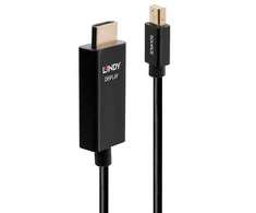 Adapteris - LINDY Mini DisplayPort į HDMI Kabelis, 4096x2160@60Hz, 1 m, Juodas