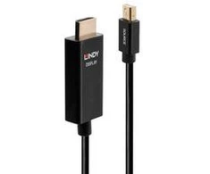 Adapteris - LINDY Mini DisplayPort į HDMI Kabelis, 4096x2160@60Hz, 2 m, Juodas