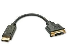 Adapteris - LINDY DisplayPort 1.2 į DVI-D Basic Adapteris, Maksimali Raiška 1920x1080@60Hz / 1920x12000@60Hz, 150 mm, Juodas