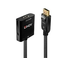 Adapteris - LINDY DisplayPort 1.2 į HDMI 4K 60Hz Aktyvus Adapteris Konverteris, 3840x2160@60Hz, 100 mm, Juodas