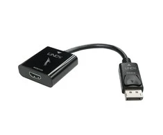 Adapteris - LINDY DisplayPort 1.2 į HDMI 4K 60Hz Aktyvus Adapteris Konverteris, 3840x2160@60Hz, 100 mm, Juodas