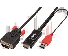 HDMI Laidas - LINDY HDMI į VGA Laidas, M/M, 1920x1200, 60Hz, 3 m, Juodas