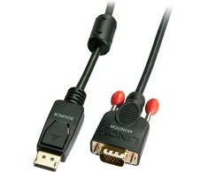 Adapteris - LINDY DisplayPort į VGA Adapterį Kabelis, 1920x1200@60Hz, 2 m, Juodas