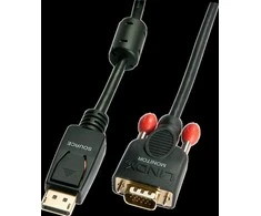 Adapteris - LINDY DisplayPort į VGA Adapterį Kabelis, 1920x1200@60Hz, 2 m, Juodas